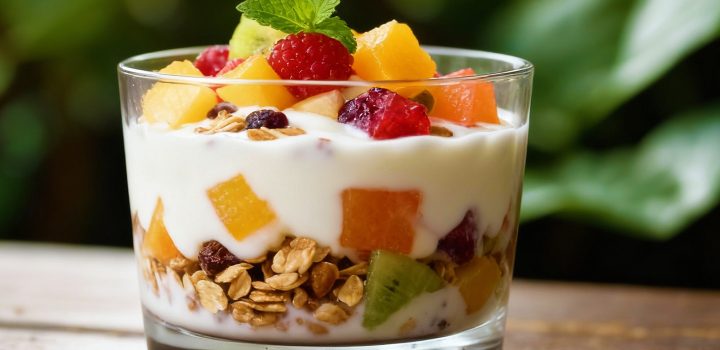 vasito de yogurt fresa y granola